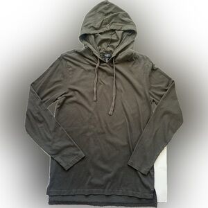 Olive Green Hooded Long Sleeve Tee